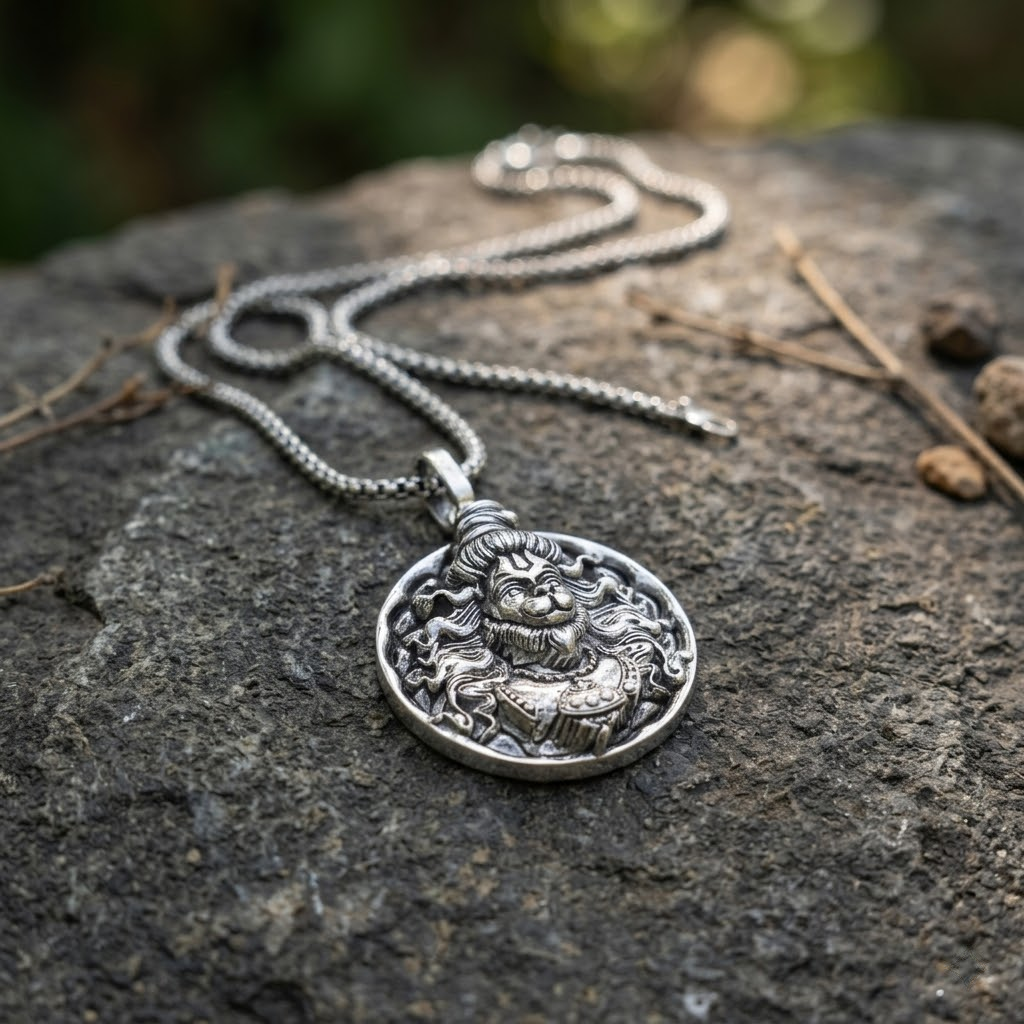 Go To Shop Divine™ Hanumanji Silver Pendent