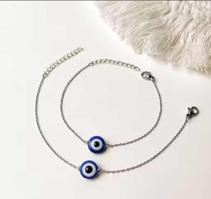 Combo 2 New Design Couple Evil Eye Anklets | Stylish Women & Girls Anklets